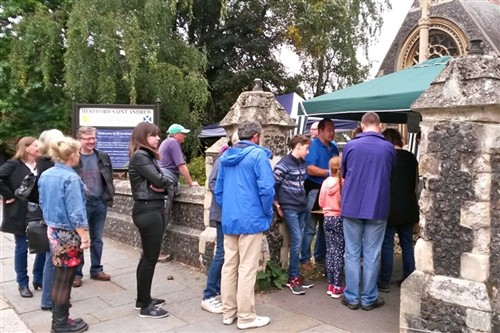 The queue to get into the Beer Festival