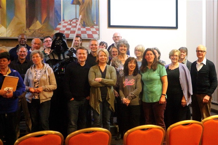 The Rebel Alliance team with Darth Vader