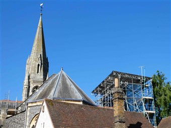 St Andrew's rooftop scaffolding