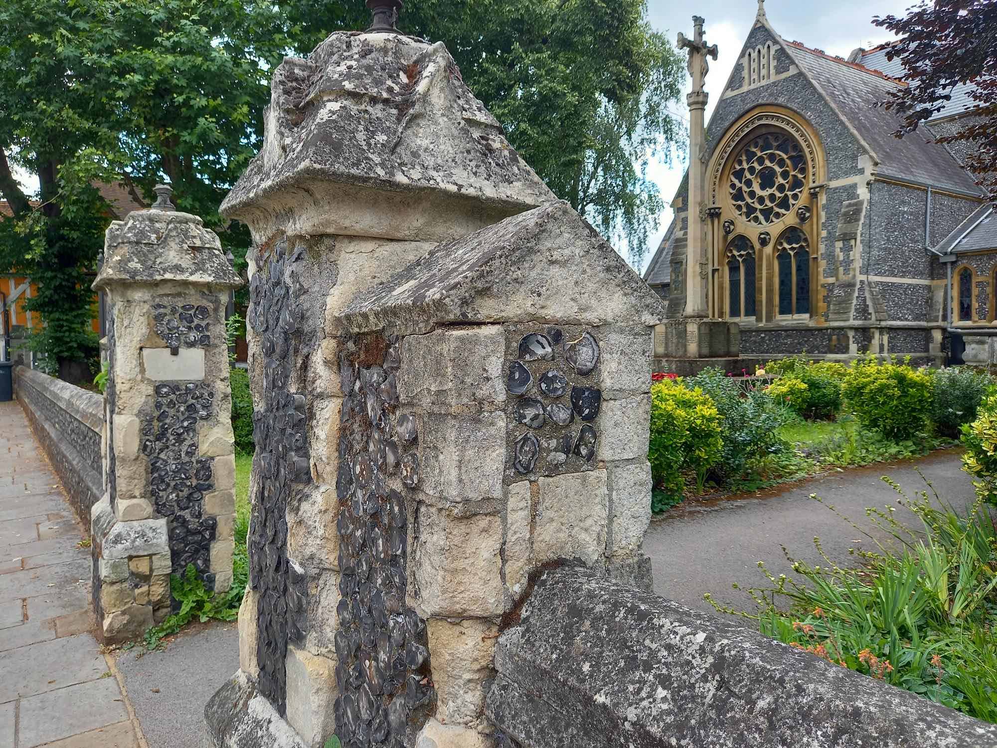 Flint wall and memorial 2