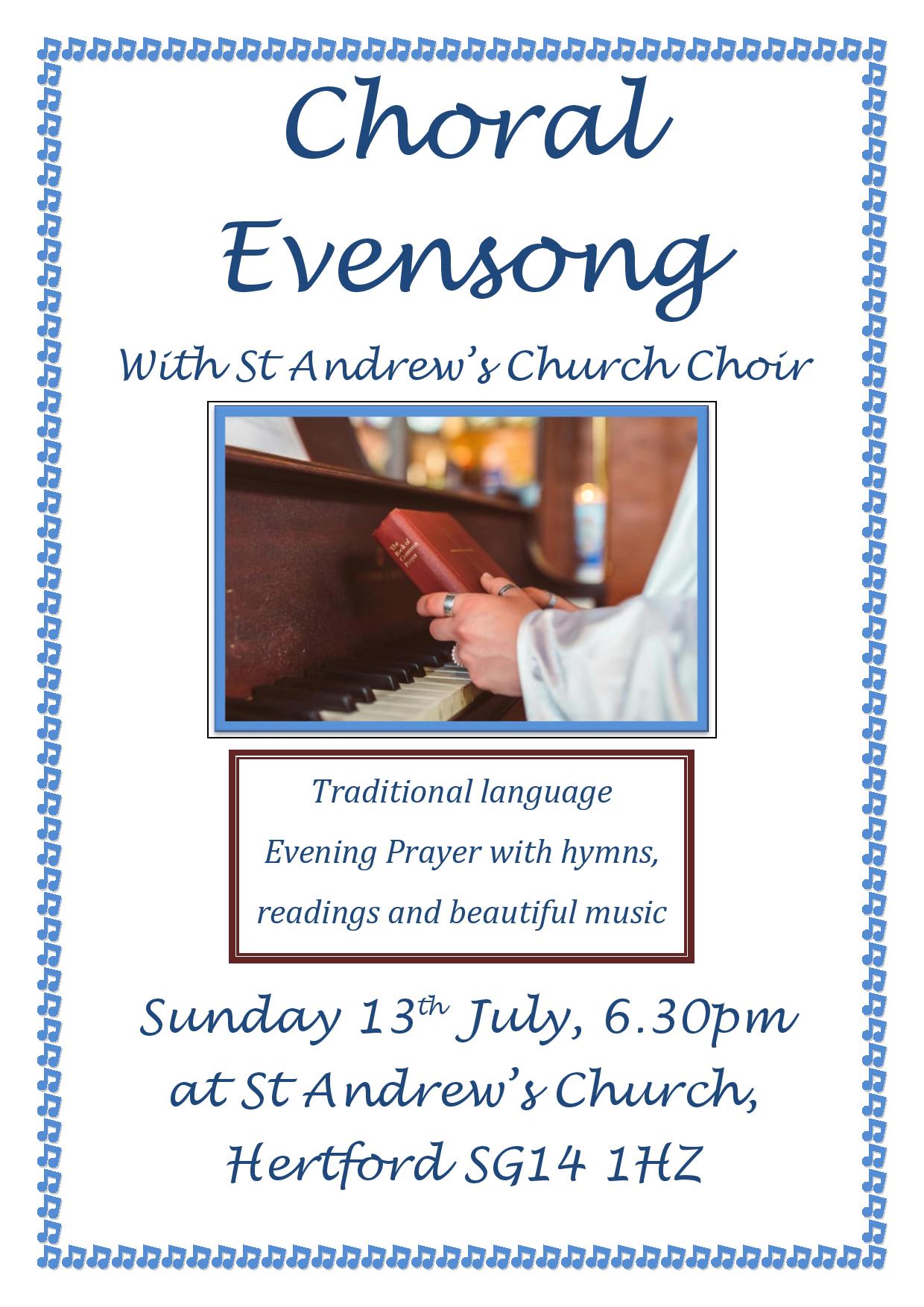 Choral Evensong 13 7 25 poster