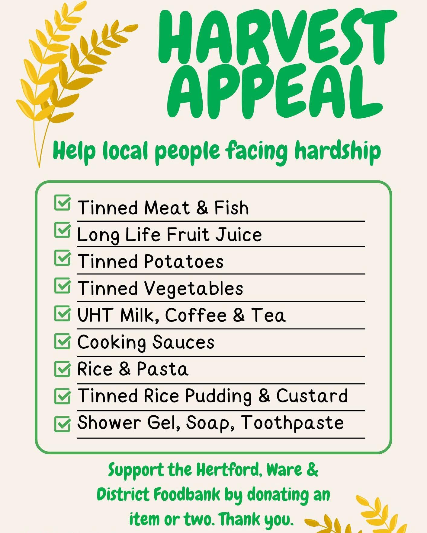 Foodbank Harvest Appeal 2025