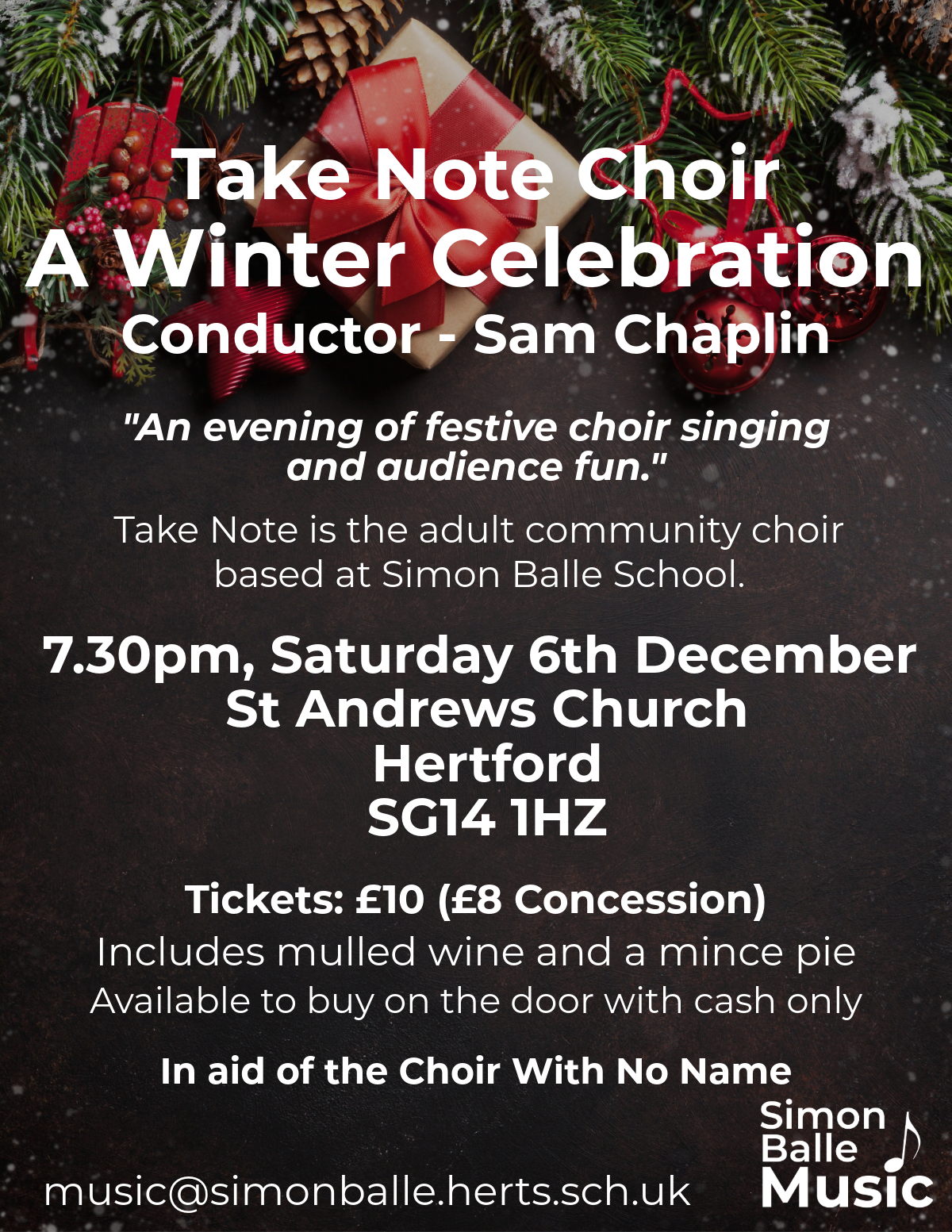 Take Note Winter Concert Poste