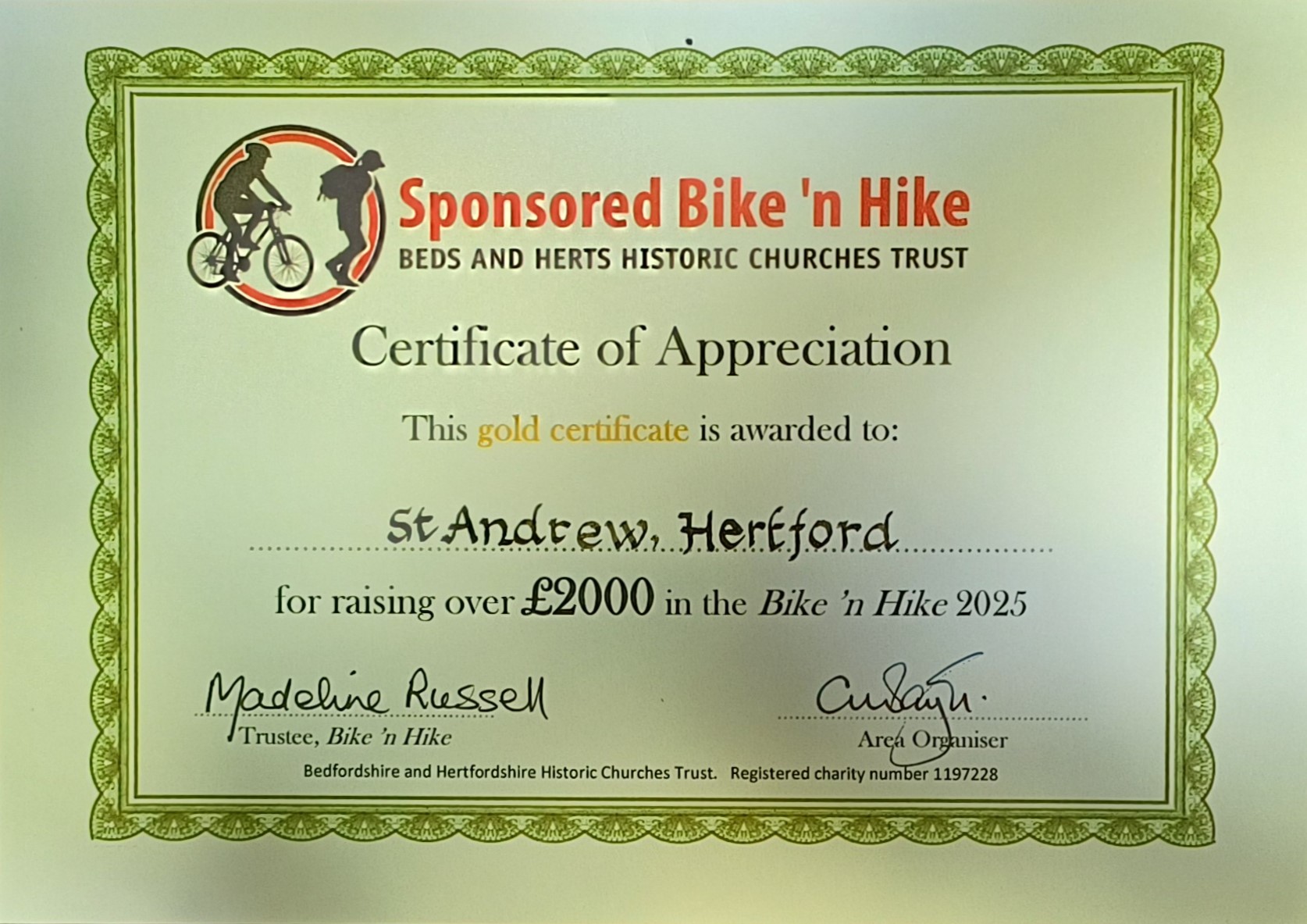 Bike n Hike 2025 GOLD certific